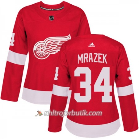 Dame Ishockey Detroit Red Wings Tröja Petr Mrazek 34 Adidas 2017-2018 Röd Authentic